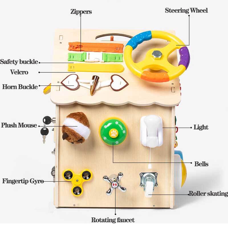 Montessori Activiteitencentrum in Hout (60cm x 80cm)
