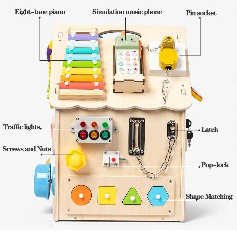 Montessori Activiteitencentrum in Hout (60cm x 80cm)